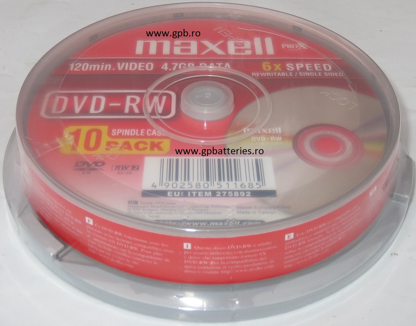 Maxell DVD --- R 4,7 Gb 120 minute 16X fara carcasa 275892 6X